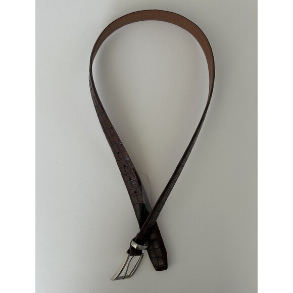 J Campbell Los Angeles Belt Italian Leather Mens Brown Embossed Size 34 - Picture 6 of 11